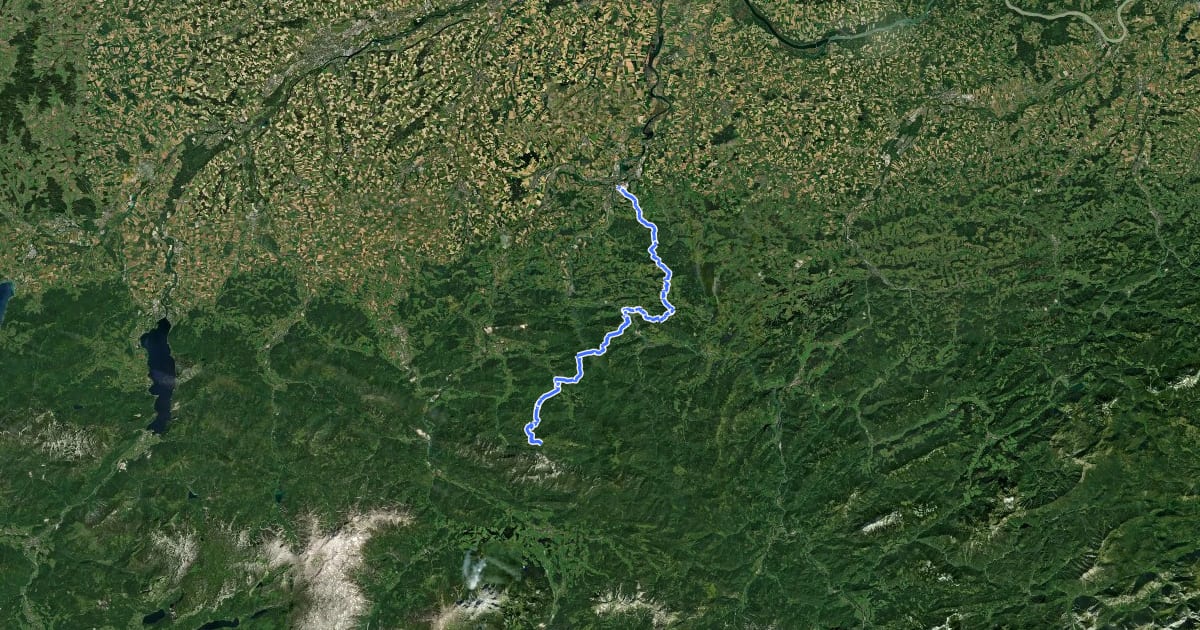 Маршрут Wanderweg 467 на спутниковом снимке