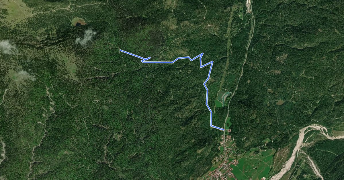 Маршрут Wanderweg 470 (blau) на спутниковом снимке