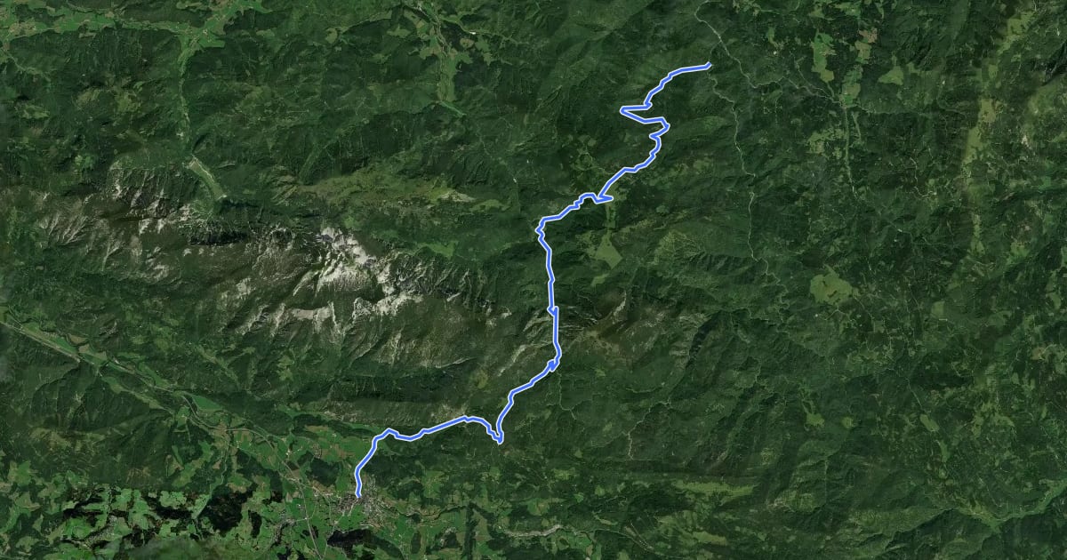 Маршрут Wanderweg 472 на спутниковом снимке