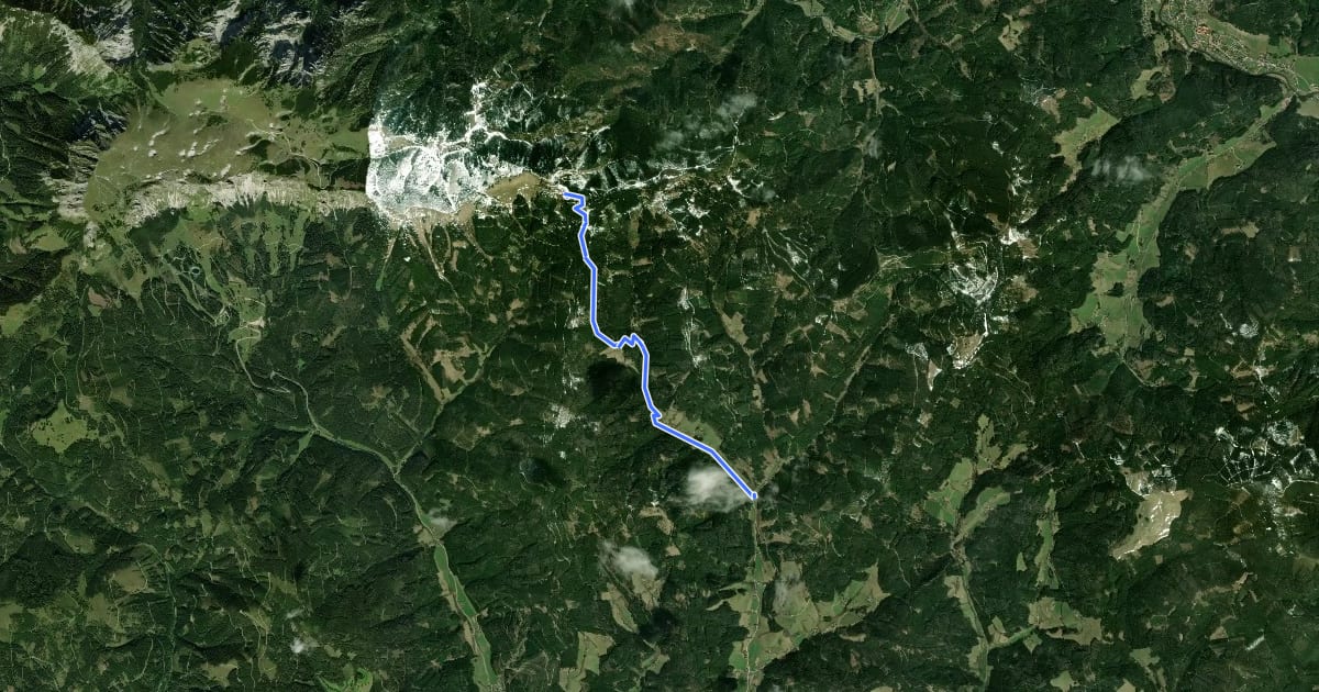 Маршрут Wanderweg 477 на спутниковом снимке