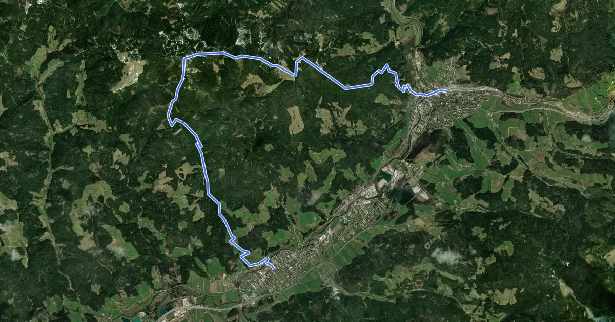 Маршрут Wanderweg 489 на спутниковом снимке