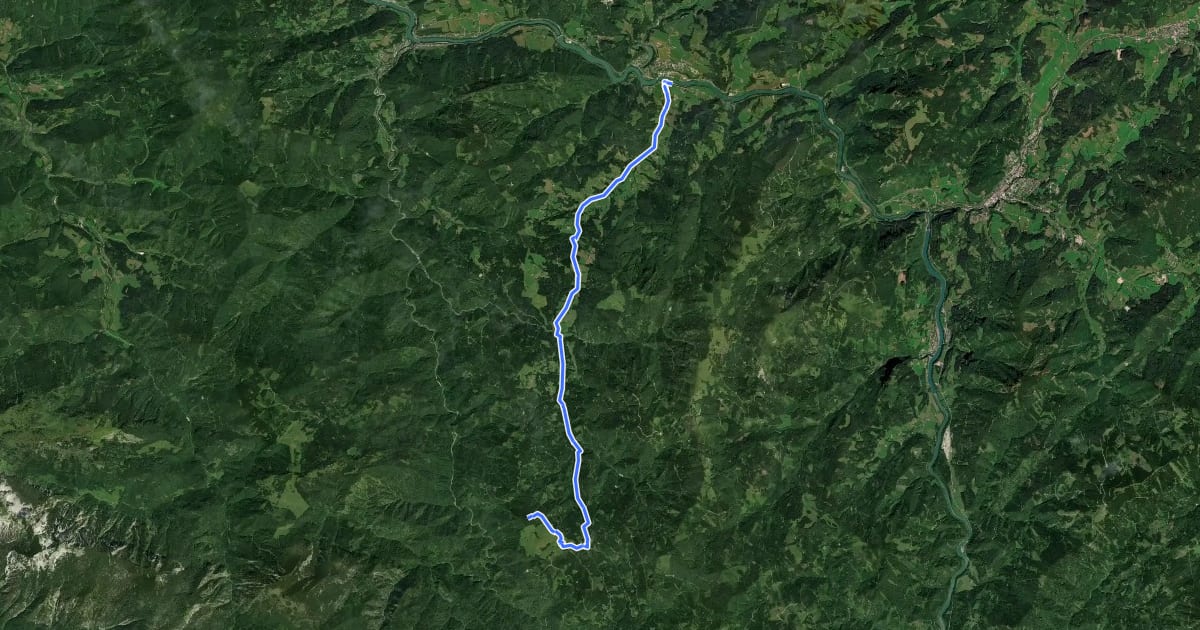 Маршрут Wanderweg 490 на спутниковом снимке