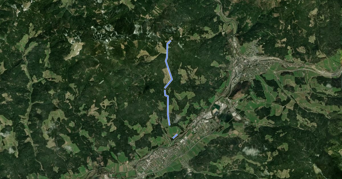 Маршрут Wanderweg 491 на спутниковом снимке