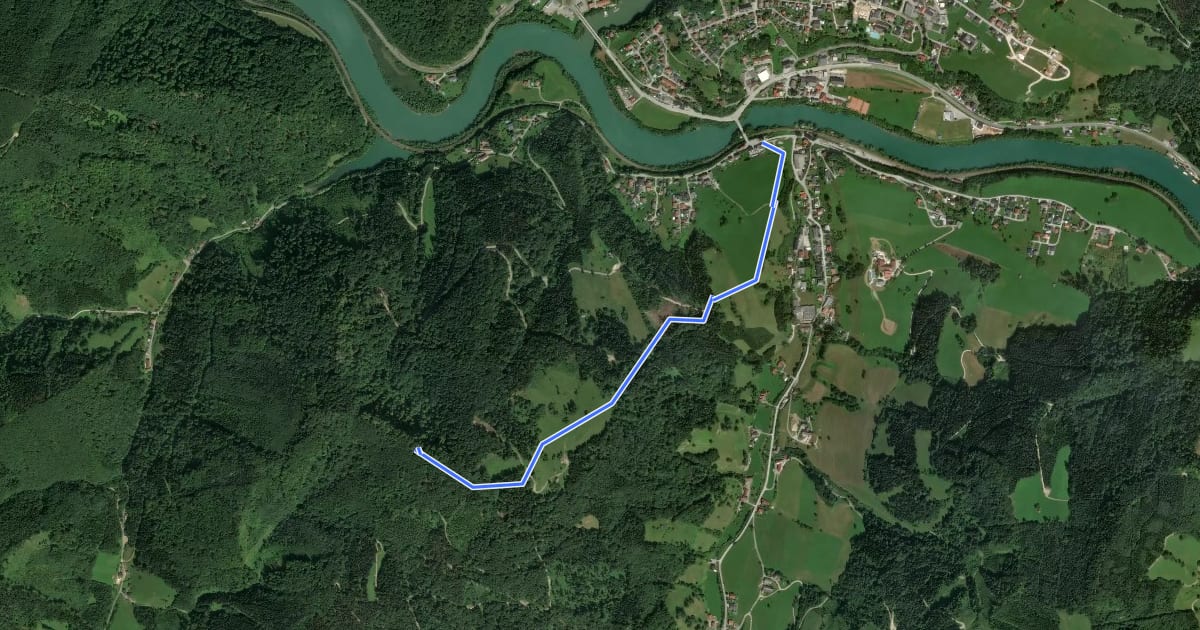 Маршрут Wanderweg 493 на спутниковом снимке