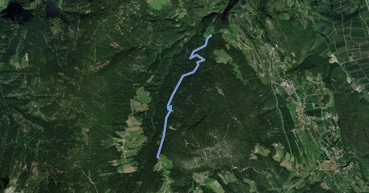 Маршрут Wanderweg 4A на спутниковом снимке
