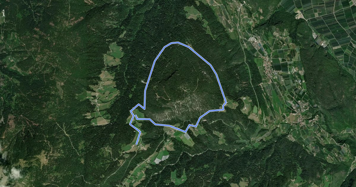 Маршрут Wanderweg 4B на спутниковом снимке