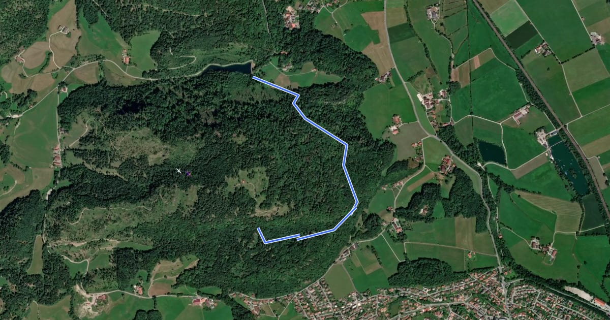 Маршрут Wanderweg 4b - Oberaudorf на спутниковом снимке