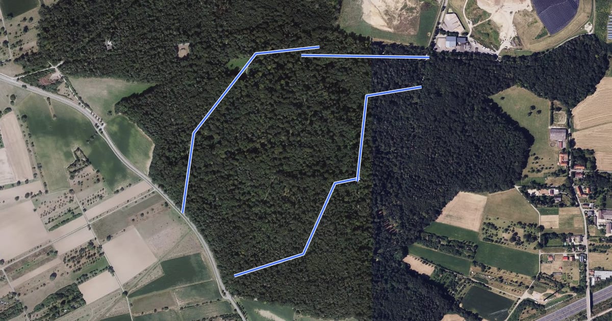 Маршрут Wanderweg 5 на спутниковом снимке