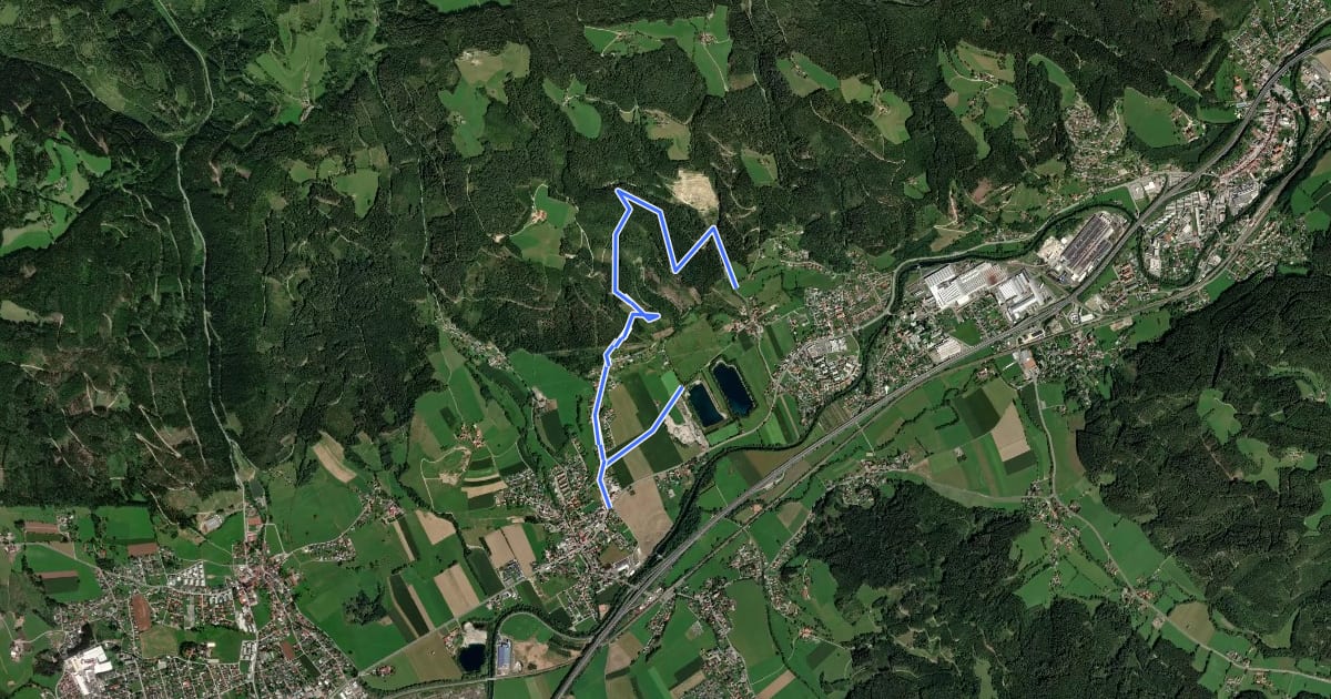 Маршрут Wanderweg 5 на спутниковом снимке