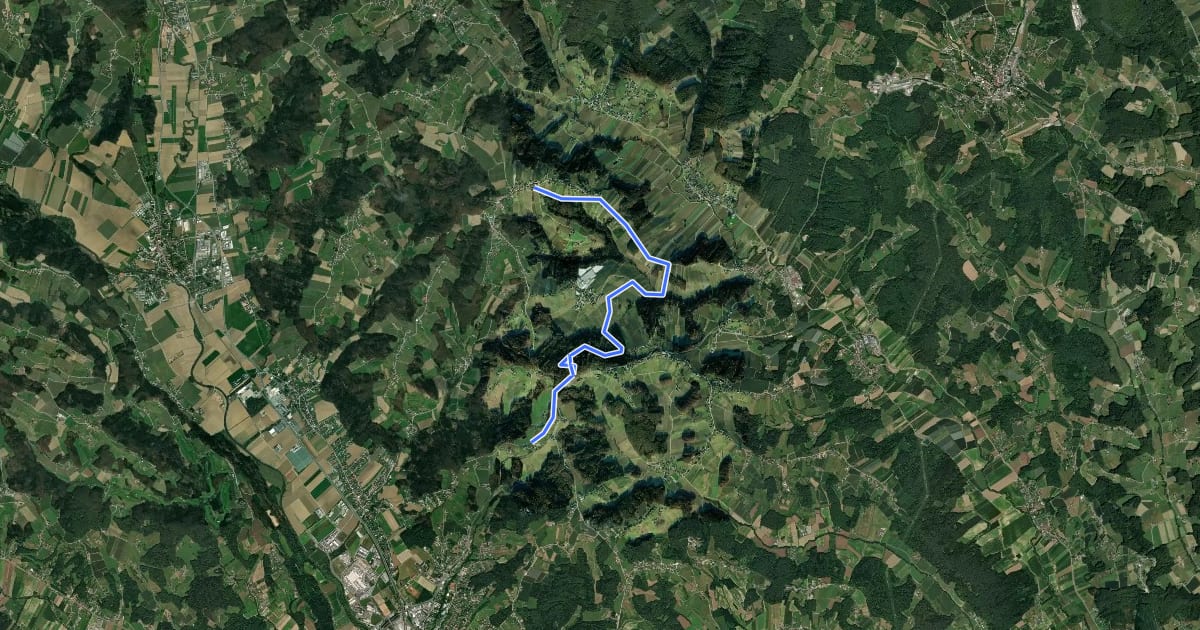 Маршрут Wanderweg 5 на спутниковом снимке