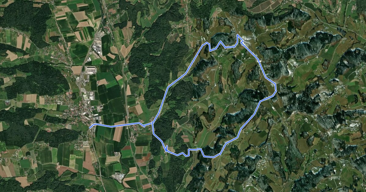 Маршрут Wanderweg 5 на спутниковом снимке