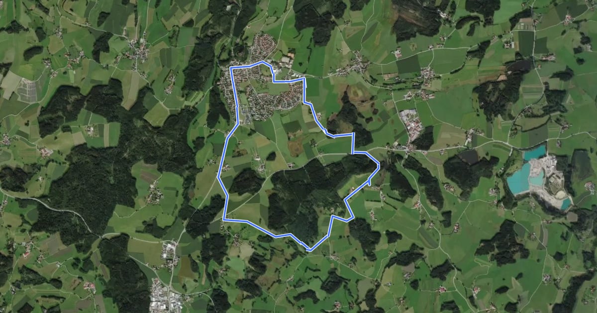 Маршрут Wanderweg 5 der Gemeinde Waldburg на спутниковом снимке
