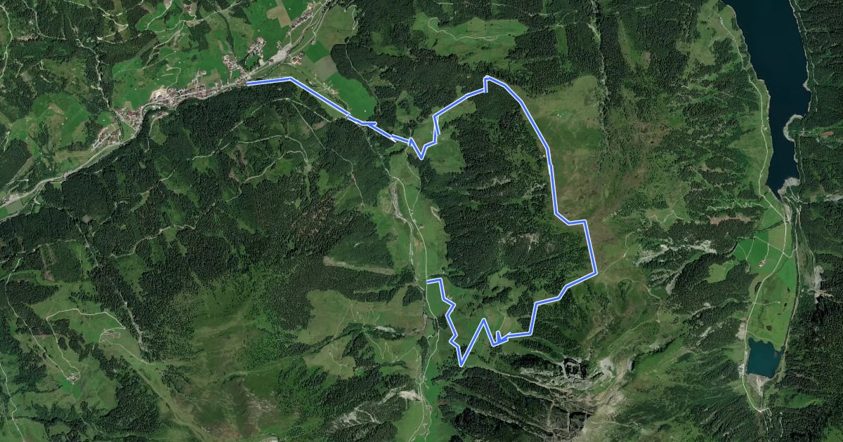 Маршрут Wanderweg 5 - Gerlos на спутниковом снимке