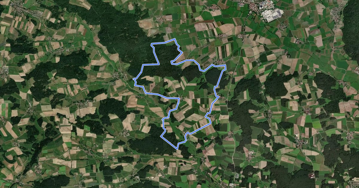 Маршрут Wanderweg 5 Herrieden на спутниковом снимке