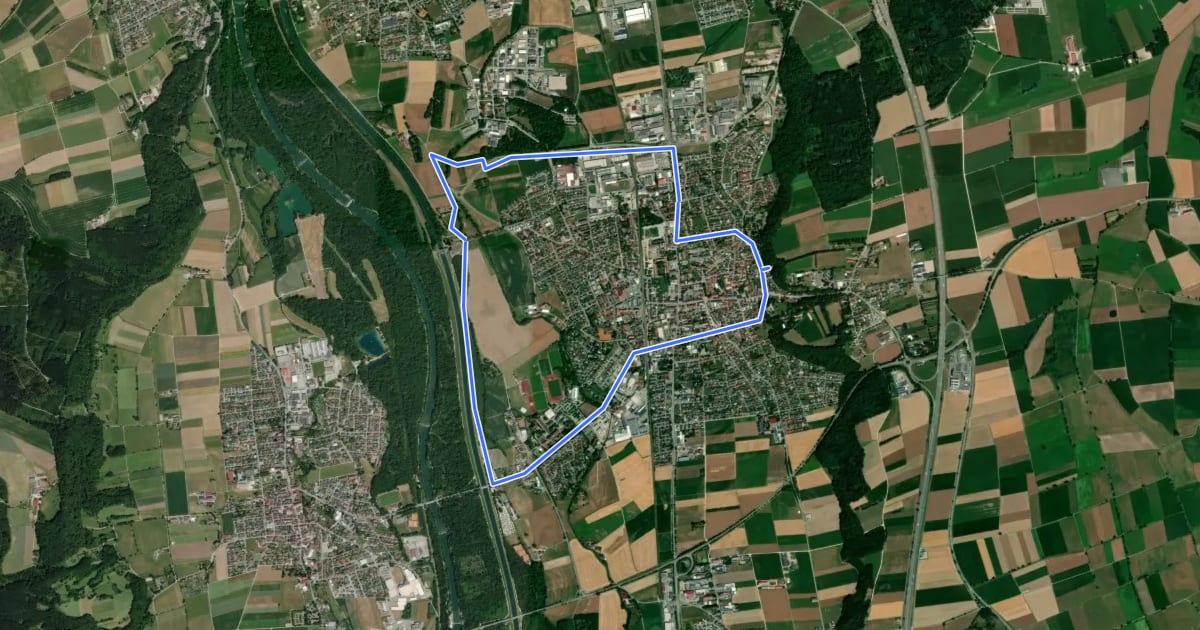 Маршрут Wanderweg 5 Stadt Illertissen на спутниковом снимке