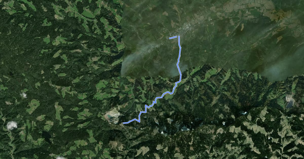 Маршрут Wanderweg 505 на спутниковом снимке