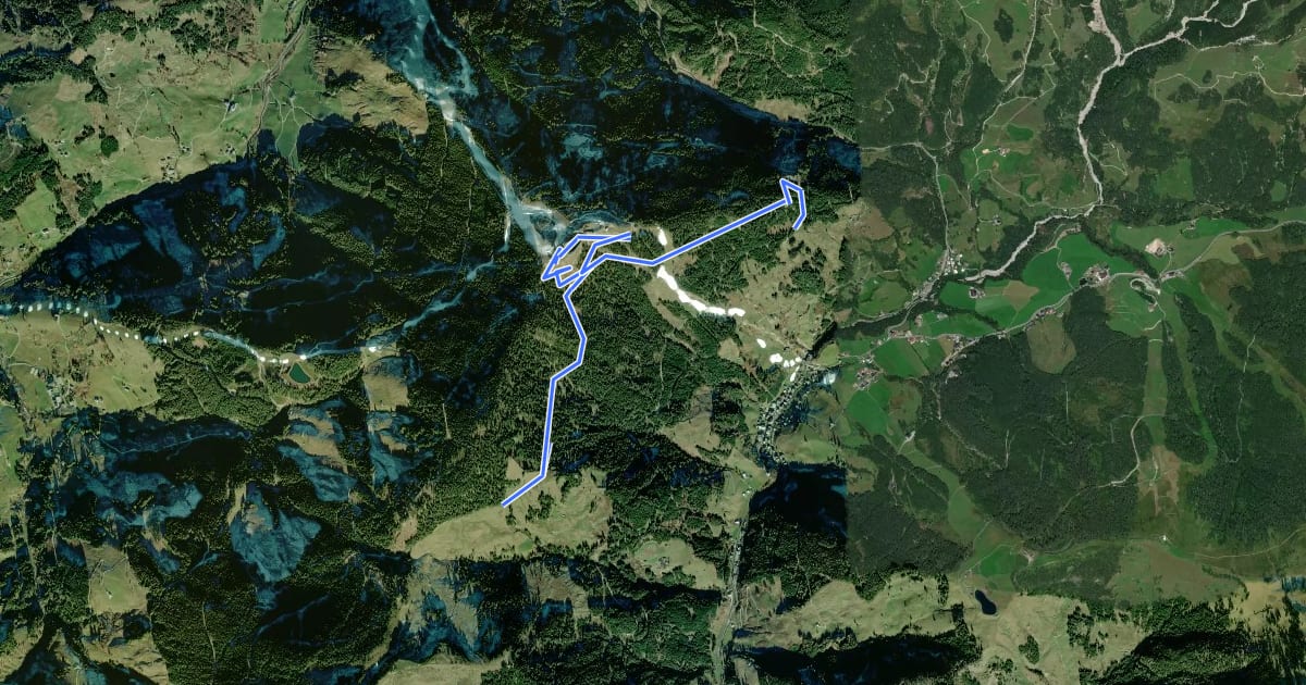 Маршрут Wanderweg 51 на спутниковом снимке