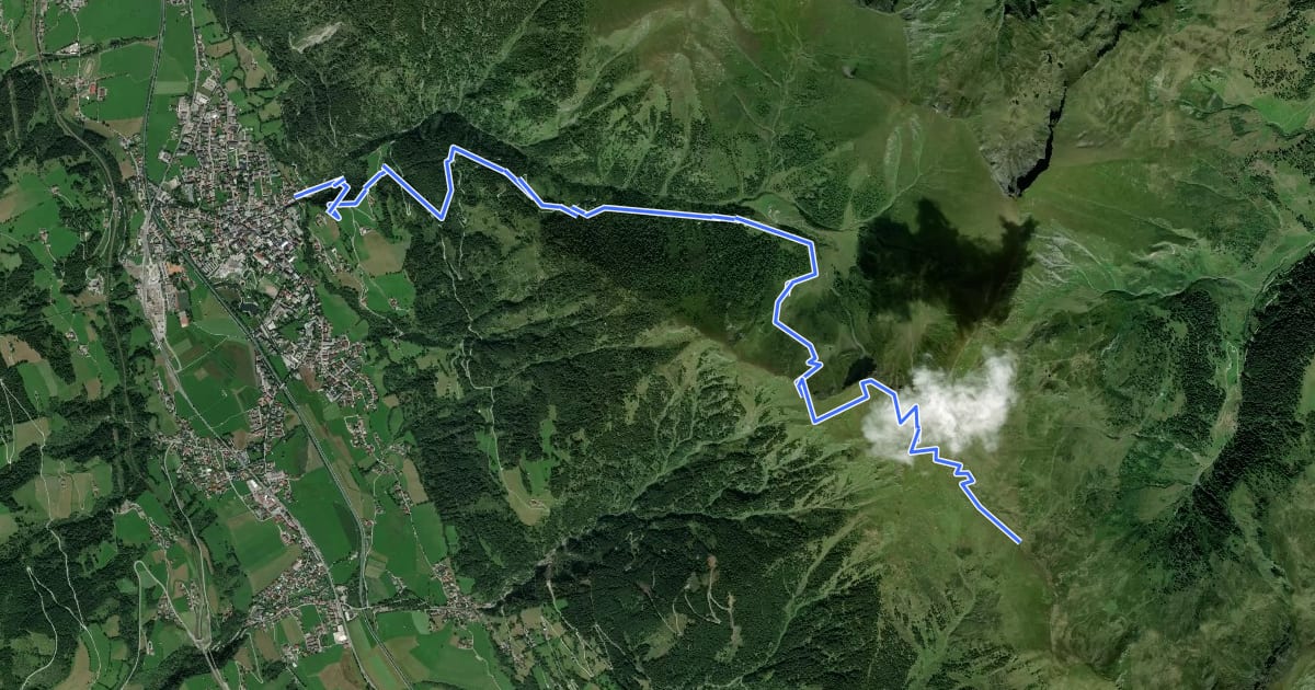Маршрут Wanderweg 513 на спутниковом снимке