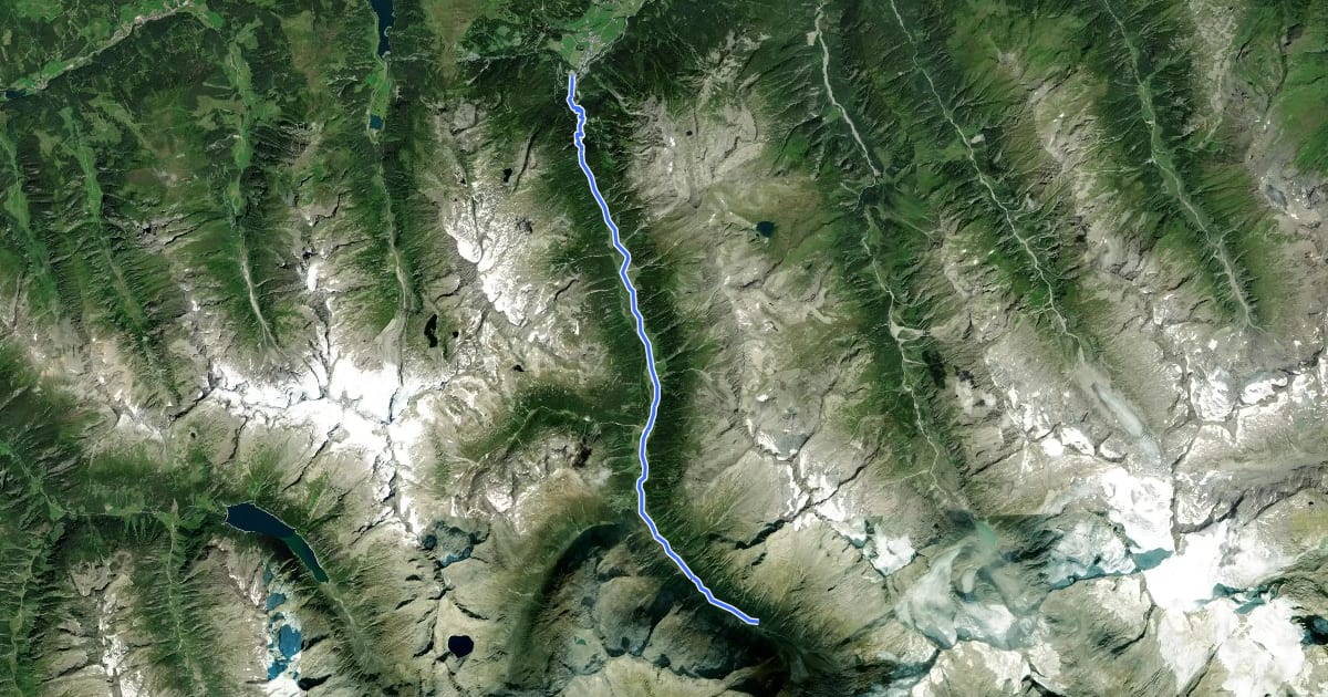 Маршрут Wanderweg 519 на спутниковом снимке