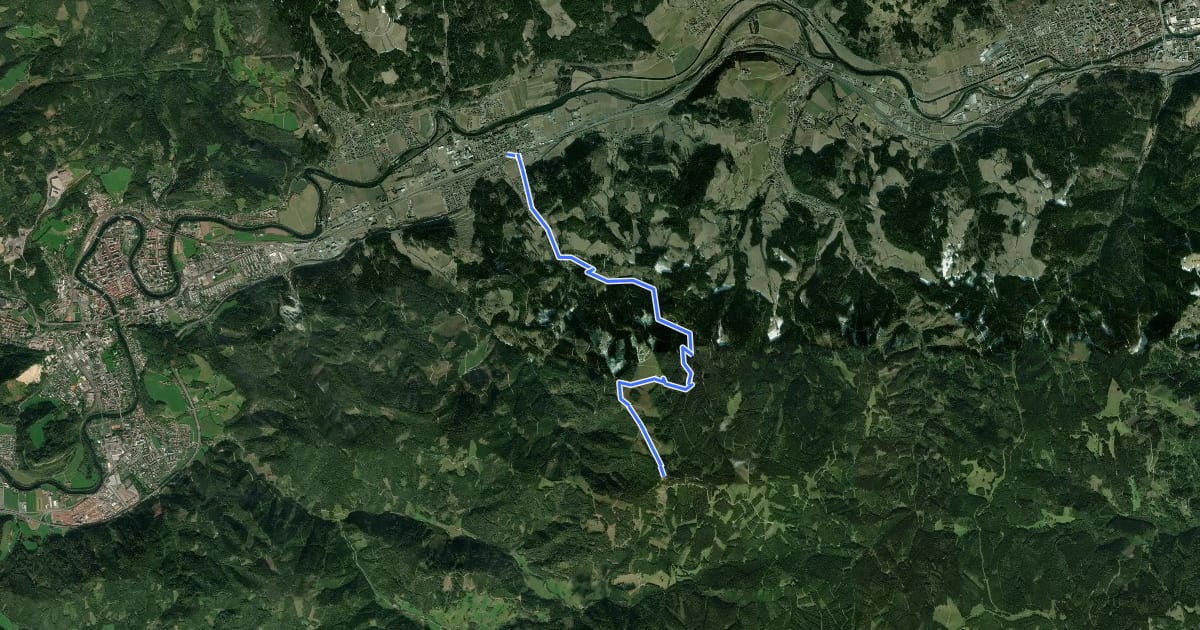 Маршрут Wanderweg 519 на спутниковом снимке