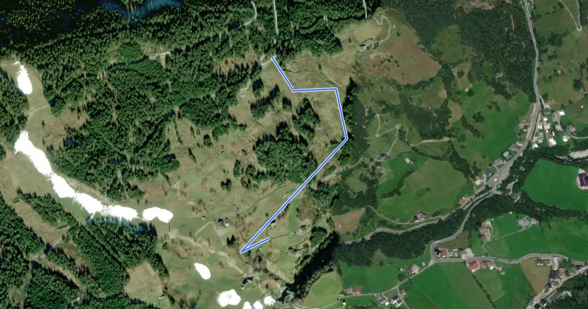 Маршрут Wanderweg 52 на спутниковом снимке