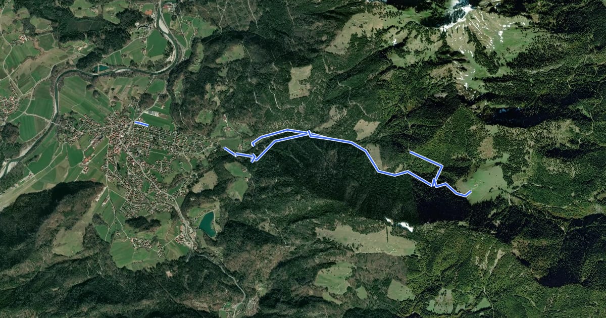 Маршрут Wanderweg 52 - Unterwössen - Kaltenbachtal - Jochbergalm на спутниковом снимке
