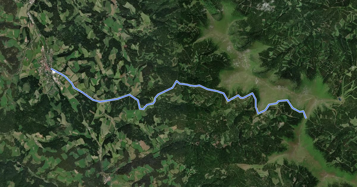 Маршрут Wanderweg 521 на спутниковом снимке