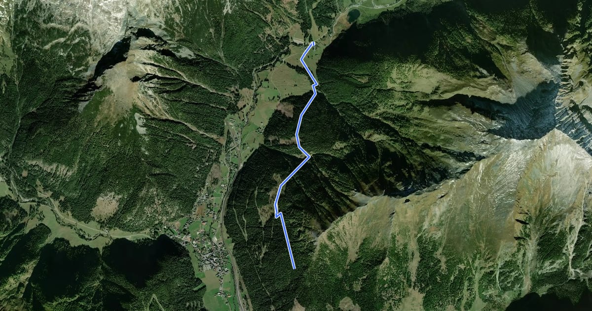 Маршрут Wanderweg 521 на спутниковом снимке
