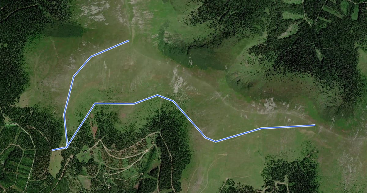 Маршрут Wanderweg 521a на спутниковом снимке