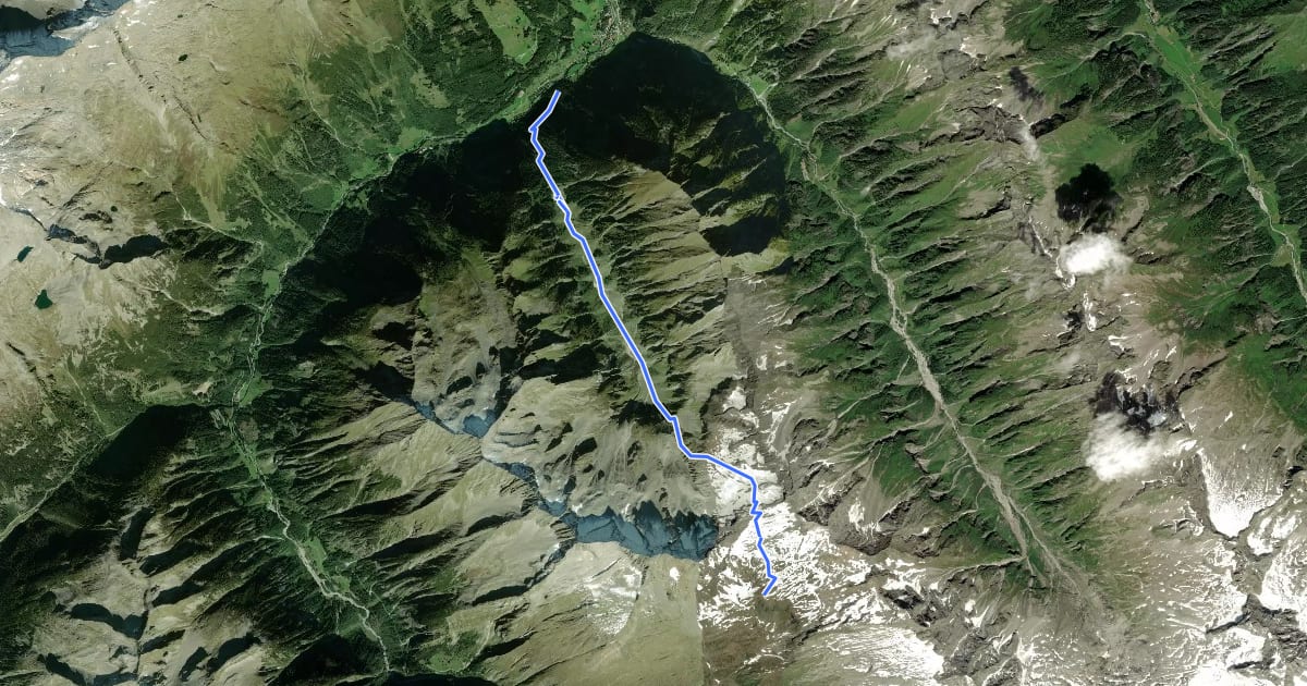 Маршрут Wanderweg 522 на спутниковом снимке