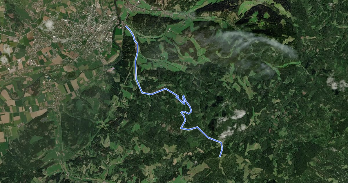 Маршрут Wanderweg 522 на спутниковом снимке