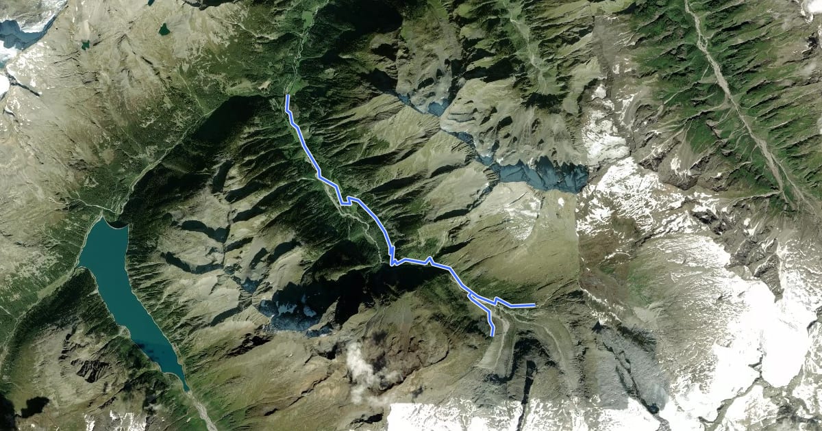 Маршрут Wanderweg 523 на спутниковом снимке
