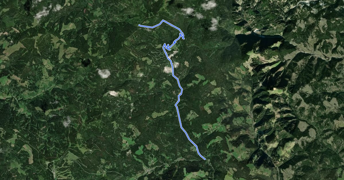 Маршрут Wanderweg 523 на спутниковом снимке