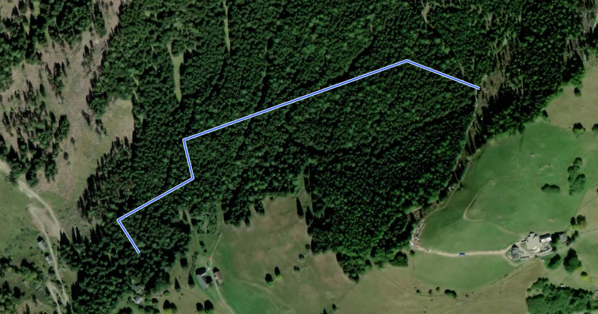 Маршрут Wanderweg 523A на спутниковом снимке