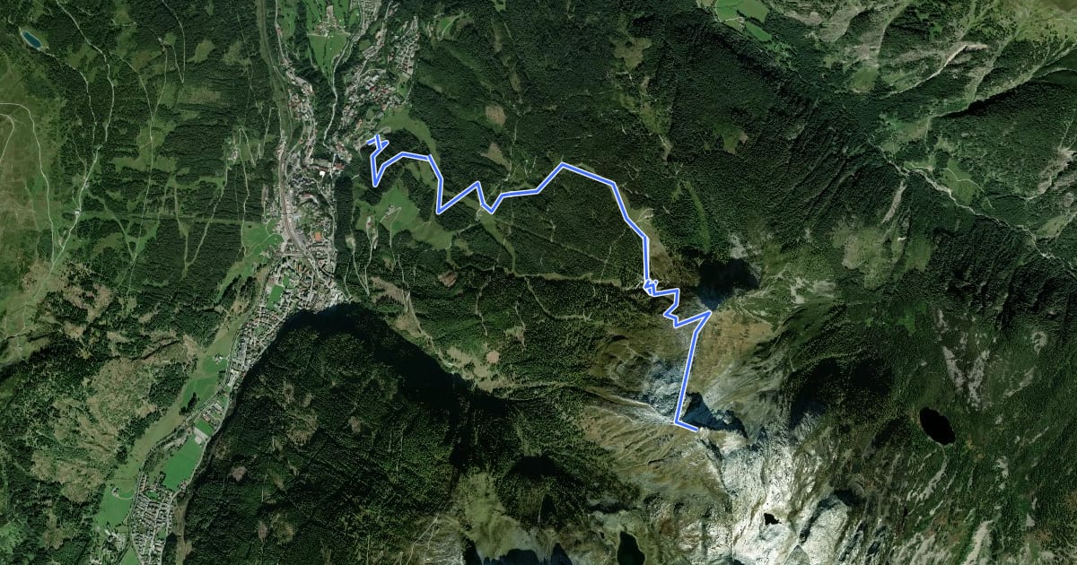 Маршрут Wanderweg 525 на спутниковом снимке