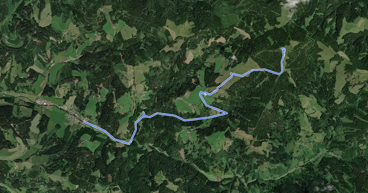 Маршрут Wanderweg 525 на спутниковом снимке