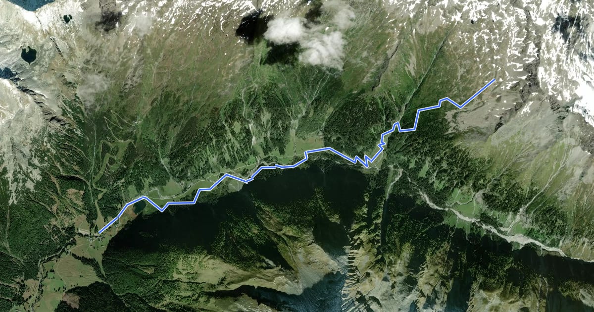 Маршрут Wanderweg 528 на спутниковом снимке