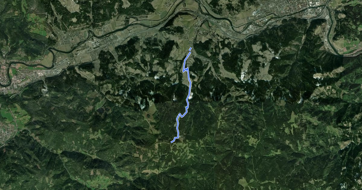 Маршрут Wanderweg 528 на спутниковом снимке