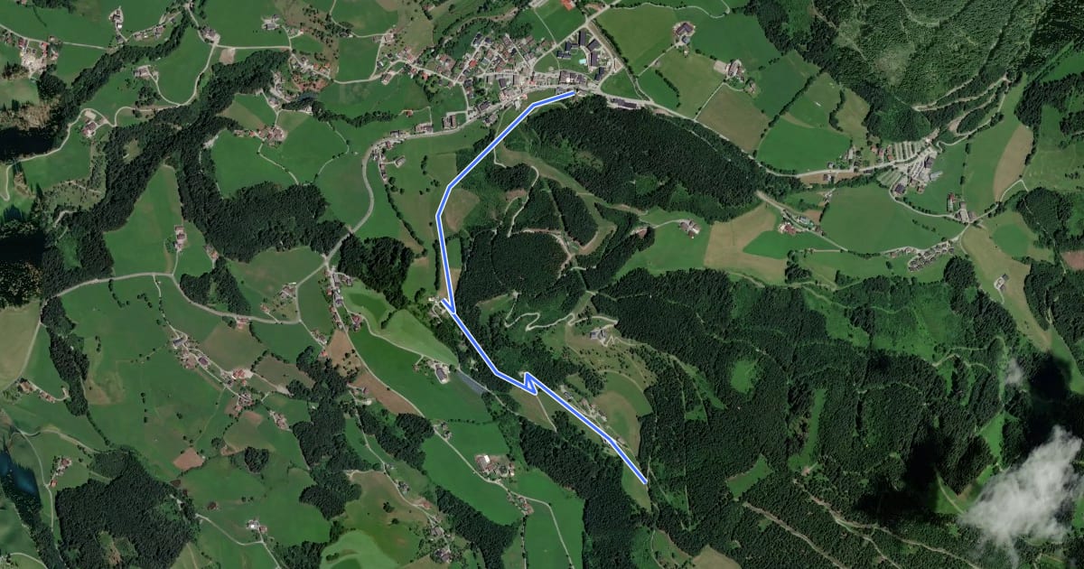 Маршрут Wanderweg 52a - Werfenweng на спутниковом снимке