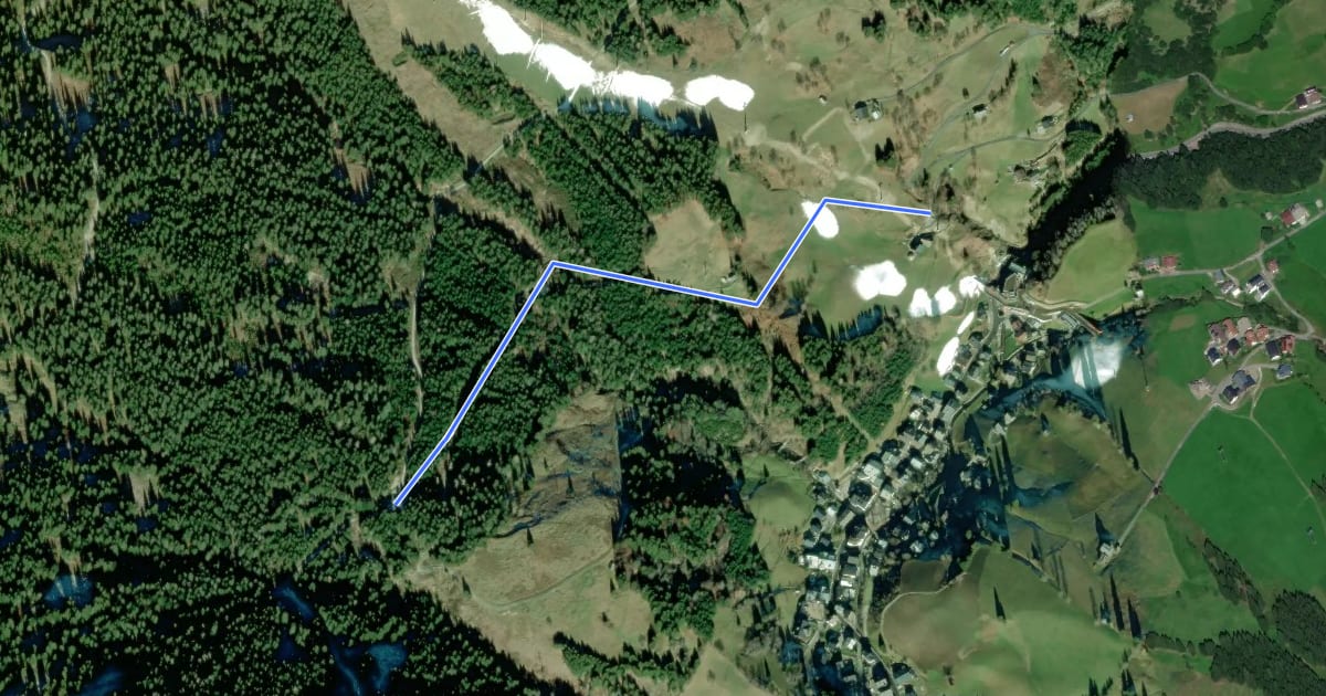 Маршрут Wanderweg 53 на спутниковом снимке
