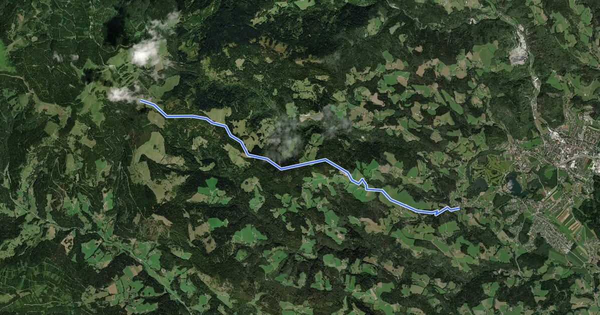 Маршрут Wanderweg 53 на спутниковом снимке