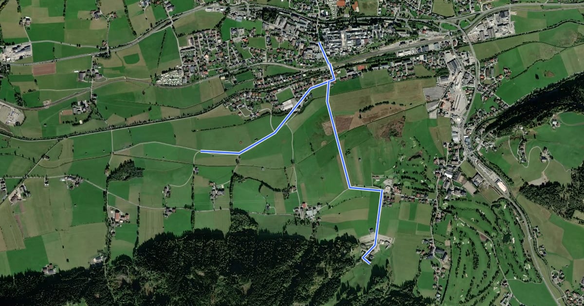 Маршрут Wanderweg 53 Bliembauer на спутниковом снимке