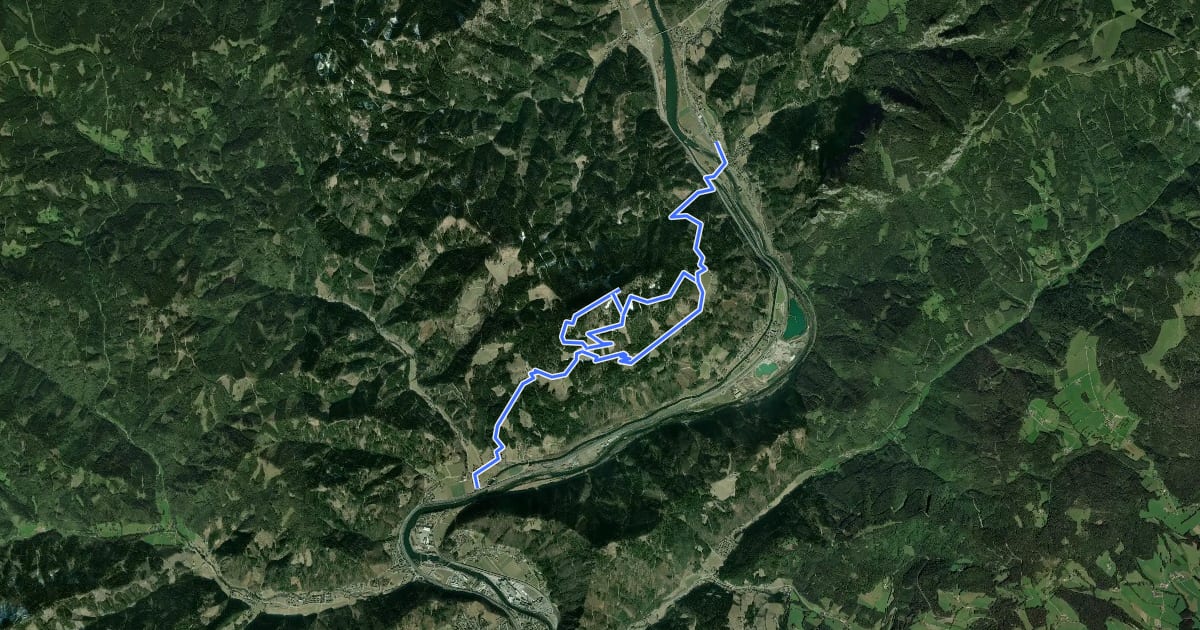 Маршрут Wanderweg 531 на спутниковом снимке