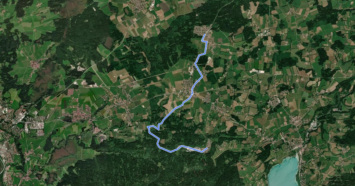 Маршрут Wanderweg 532 на спутниковом снимке
