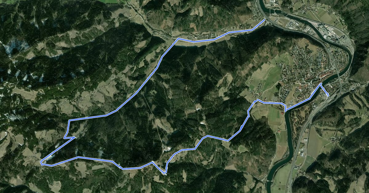 Маршрут Wanderweg 532 на спутниковом снимке
