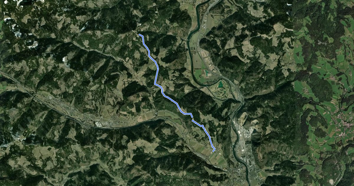 Маршрут Wanderweg 533 на спутниковом снимке