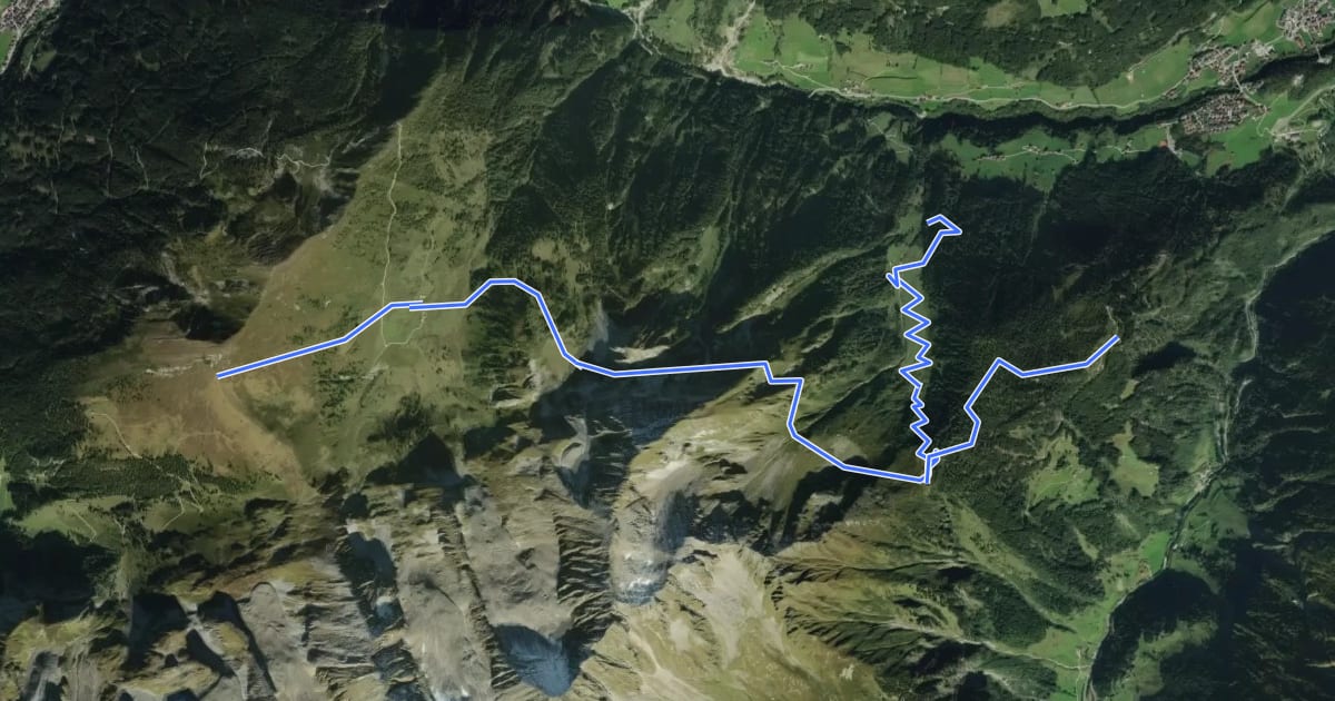 Маршрут Wanderweg 534 на спутниковом снимке