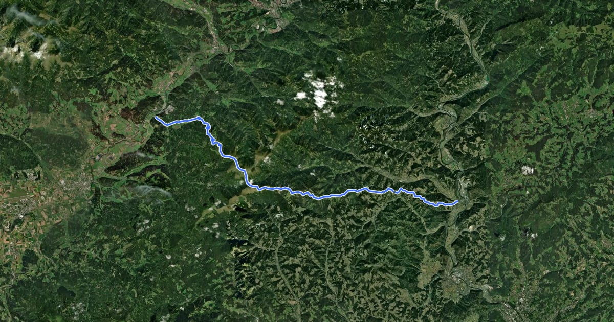Маршрут Wanderweg 535 на спутниковом снимке
