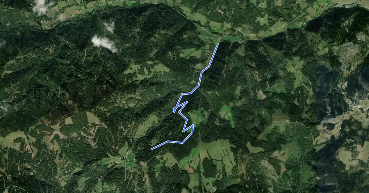 Маршрут Wanderweg 536 на спутниковом снимке