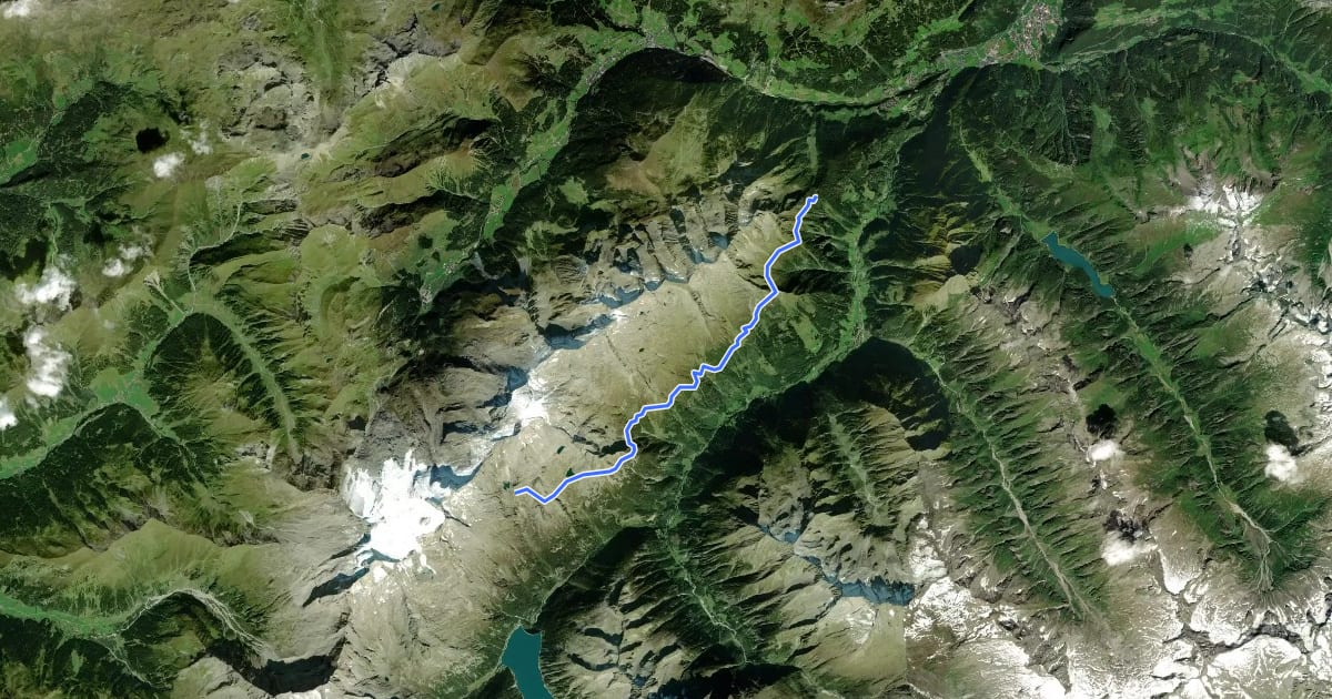 Маршрут Wanderweg 536 на спутниковом снимке